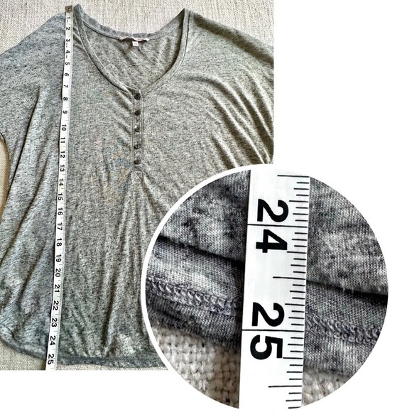 VICTORIA’S SECRET Heather Gray Henley Top The Dreamer Long Sleeve Tee Women’s M - Picture 12 of 13